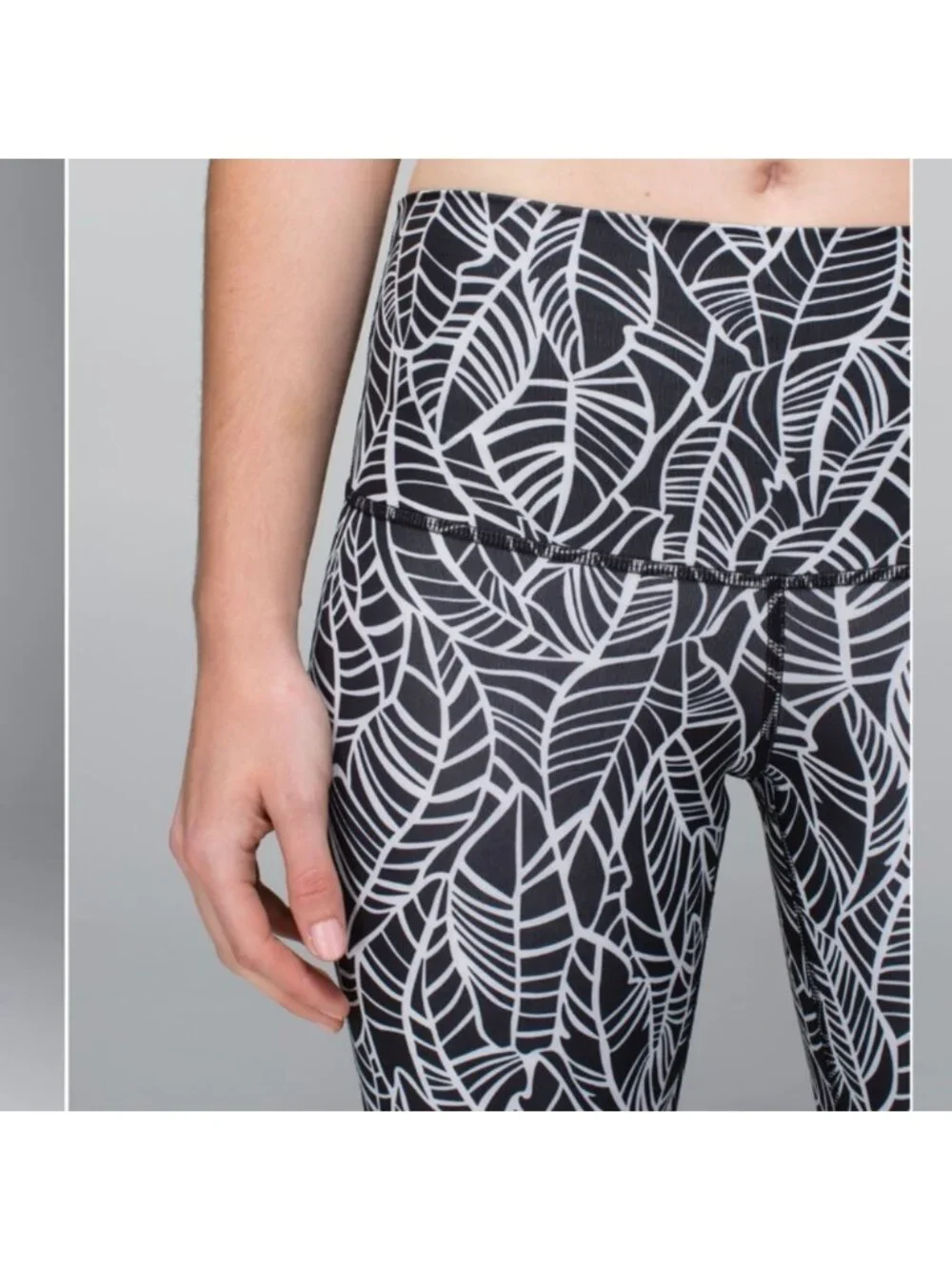 Lululemon Wunder Under Pant *Full-On Luxtreme (Roll Down)Pretty Palm Black Ang